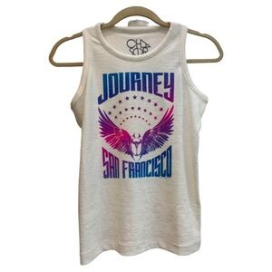 Chaser NWT “Journey San Francisco” tank in white, blue/pink/purple graphic!
